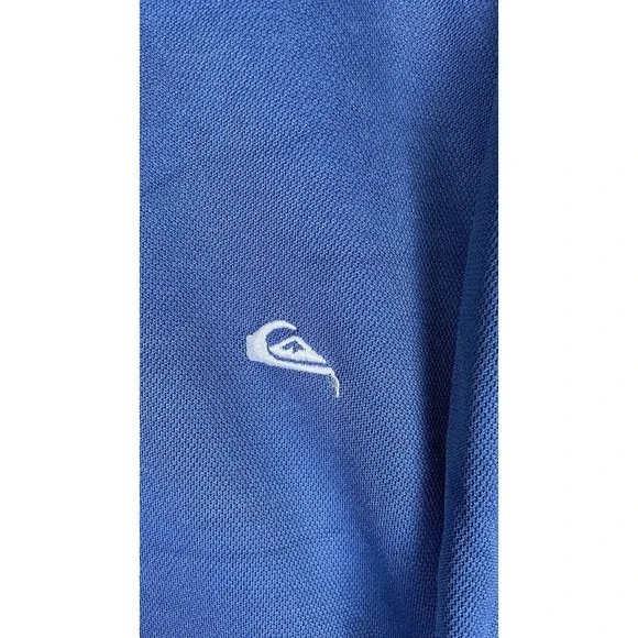 Quiksilver Polo Shirt Mens 2XL Blue Solid Waterman Tagless Casual Short Sleeve - Picture 2 of 9